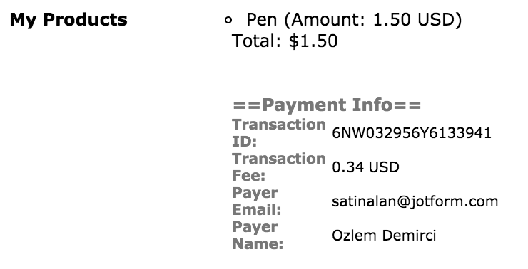 PayPal Checkout Submission Info